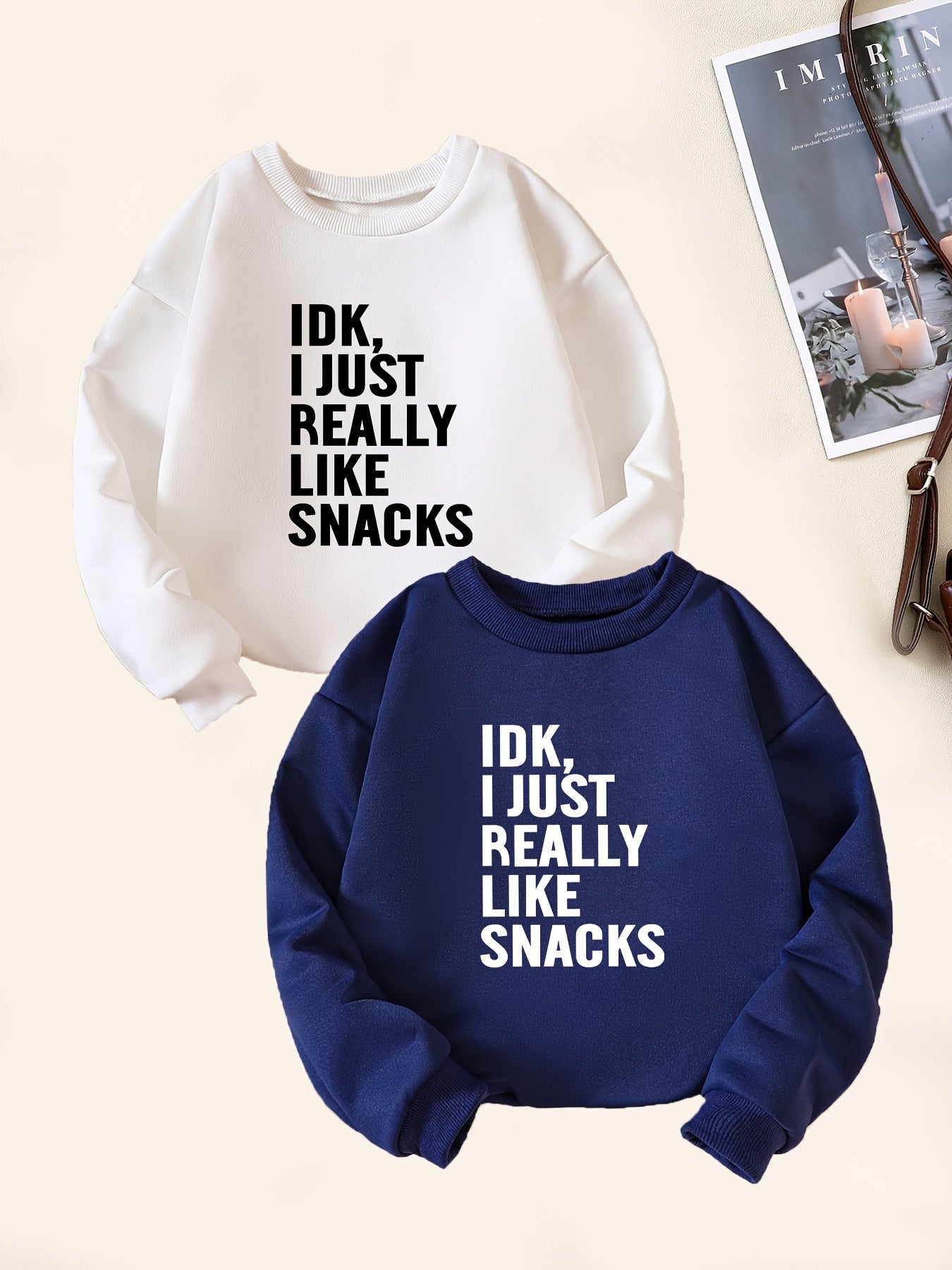 Kids Snack Lover Sweatshirt Long Sleeve Crew Neck Top Boys Casual Pullover