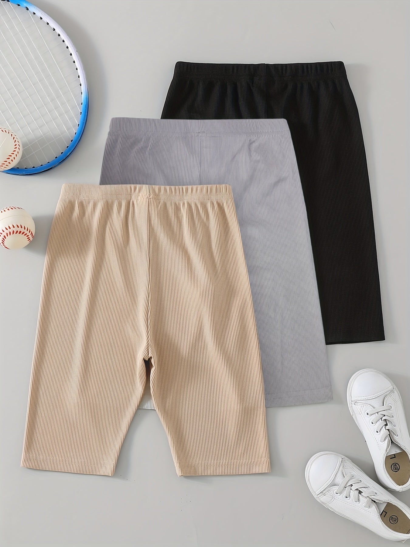 3pcs Girls Thin Casual Elastic Waist Safety Shorts Leggings Under Skirt Dress