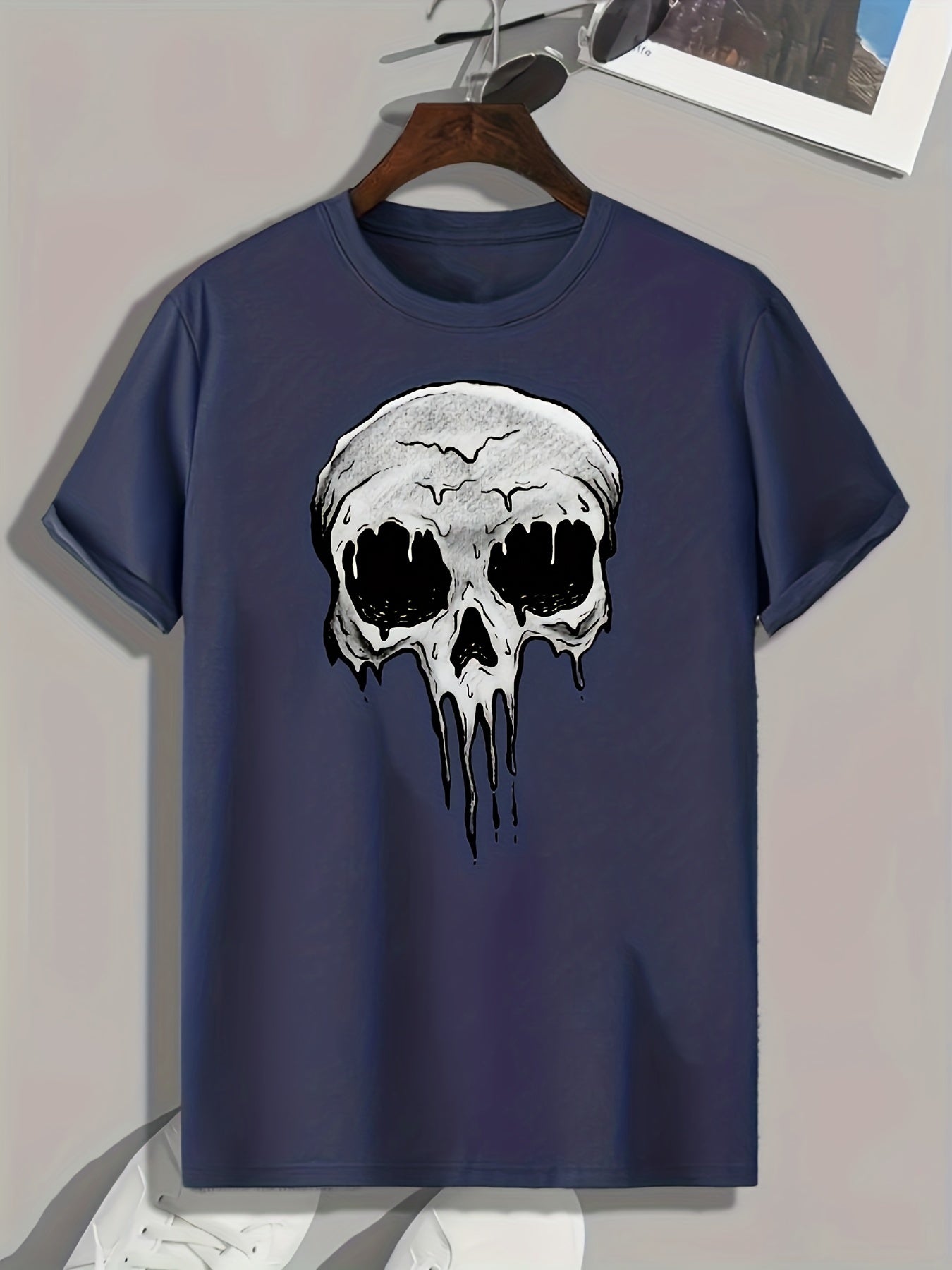 Skull Print Men's Graphic T shirt Casual Comfy Tees For Summer