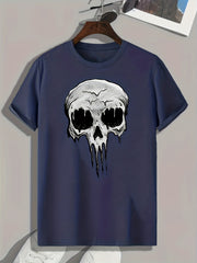 Skull Print Men's Graphic T shirt Casual Comfy Tees For Summer