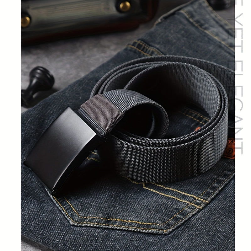 Men's Automatic Buckle Canvas Belt for Jeans
