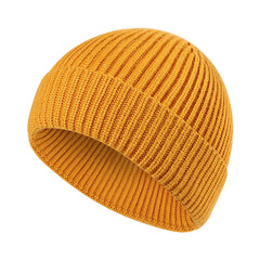 Men's Knitted Hat, Solid Color Beanie for Winter
