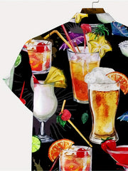 Men's Short Sleeve Hawaiian Shirt for Summer Vacation