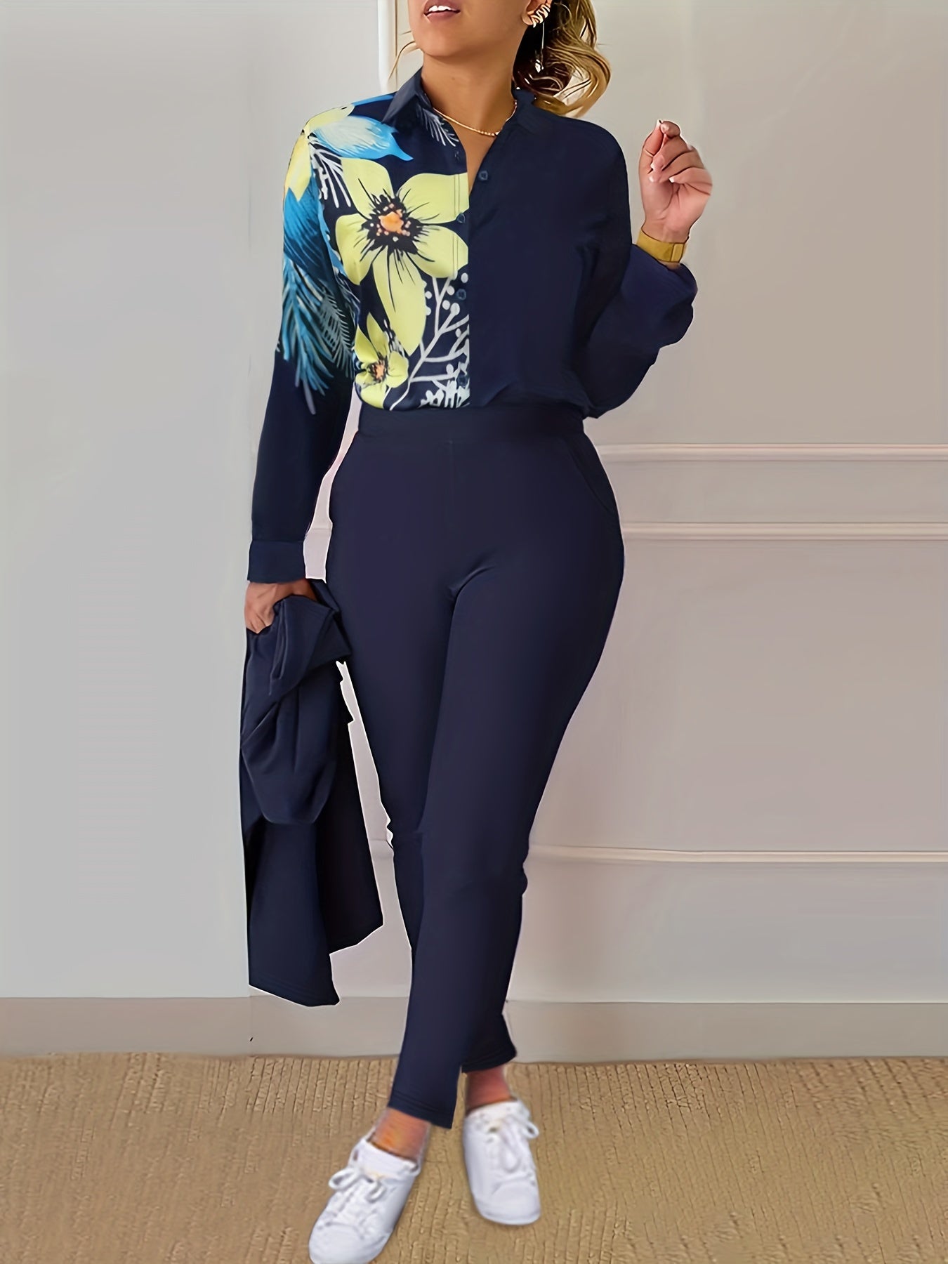Floral Print Shirt & Pants Set