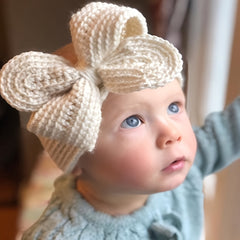 Cute Baby Girls Knit Bow Headbands for Newborns & Toddlers
