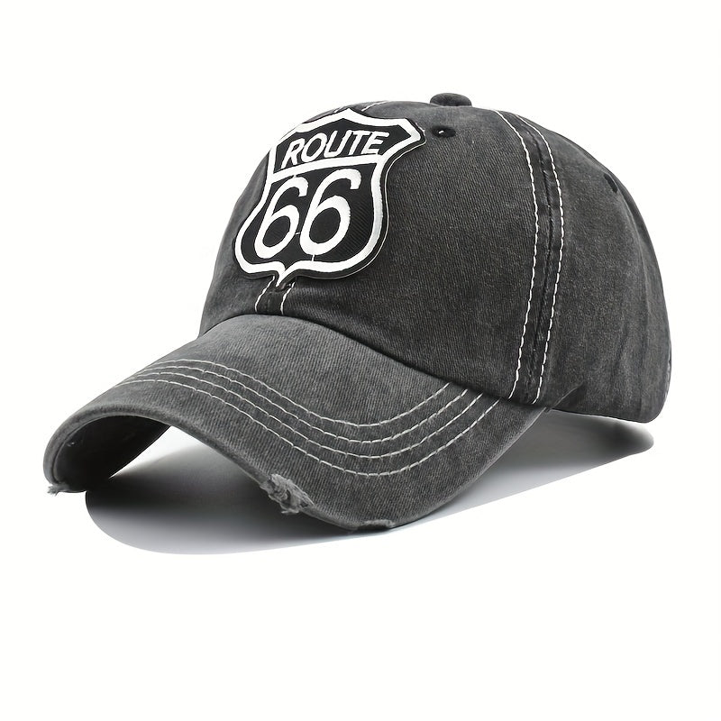 Washed Embroidered Baseball Cap Outdoor Sunshade Peaked Cap