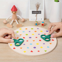Interactive Geometric Shape Matching Puzzle Toy Green Scissors