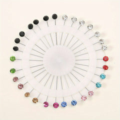 30pcs Colorful Rhinestone Hijab Pins Safety Scarf Shawl Pin Crystal Brooch