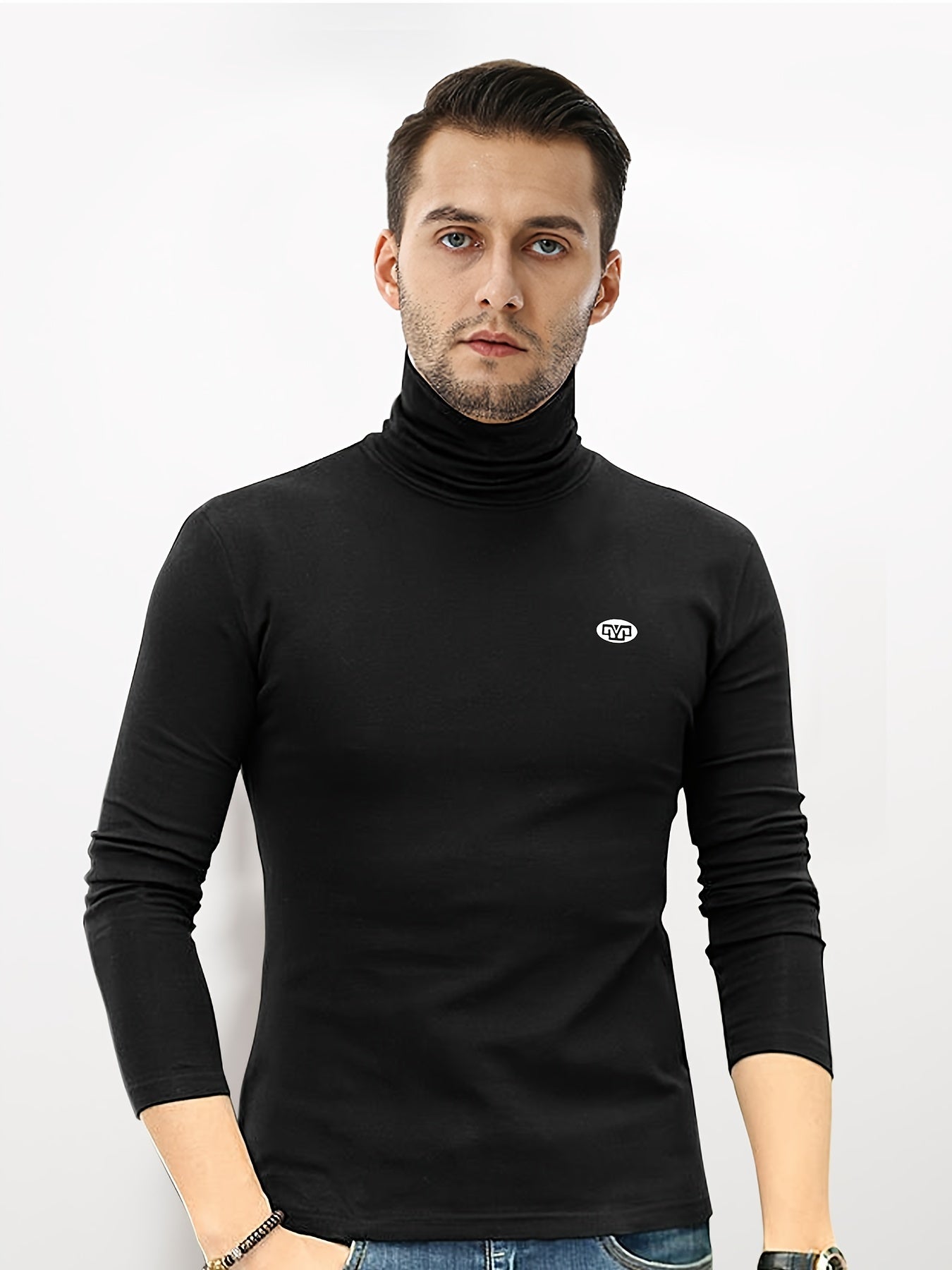 Men's Casual Sports Turtleneck Fleece Top