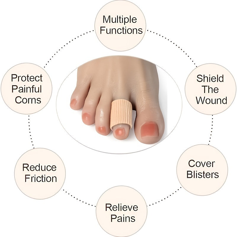 Toe Tubes Sleeves for Pain Relief Comfort Fabric Gel Lining