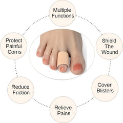 Toe Tubes Sleeves for Pain Relief Comfort Fabric Gel Lining
