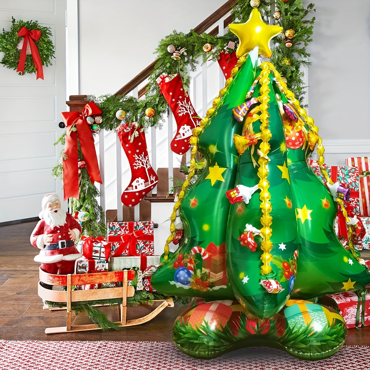 4D Christmas Tree Foil Balloon 144cm Self Standing