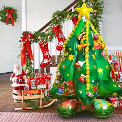 4D Christmas Tree Foil Balloon 144cm Self Standing