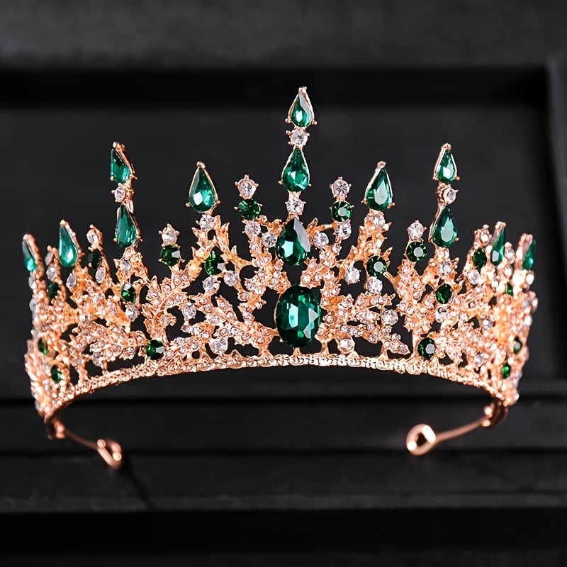 Baroque Vintage Tiara Crown Zircon Rhinestone Hairband