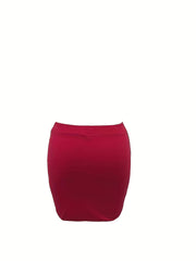 Casual Skirt Women's Plus Binding Drawstring Pocketed Mini Skirt