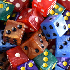 50pcs 16mm Pearl Patterned Square Dice Plush Cloth Bag Halloween Party