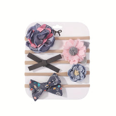 5 Piece Baby Girl Headbands Set Floral Bowknot Hair Accessories