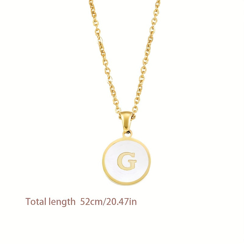 Enamel Initial Letter Pendant Necklace Fashion Jewelry for Women Girls