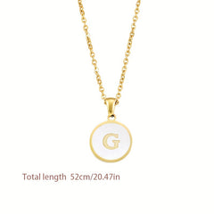 Enamel Initial Letter Pendant Necklace Fashion Jewelry for Women Girls