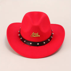 Vintage Western Cowboy Woolen Hat British Belt Jazz Top Hat