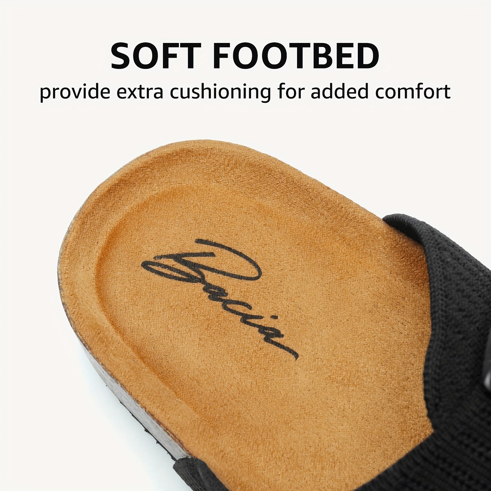 Bacia Cork Footbed Slide Sandals Double Buckle Flat