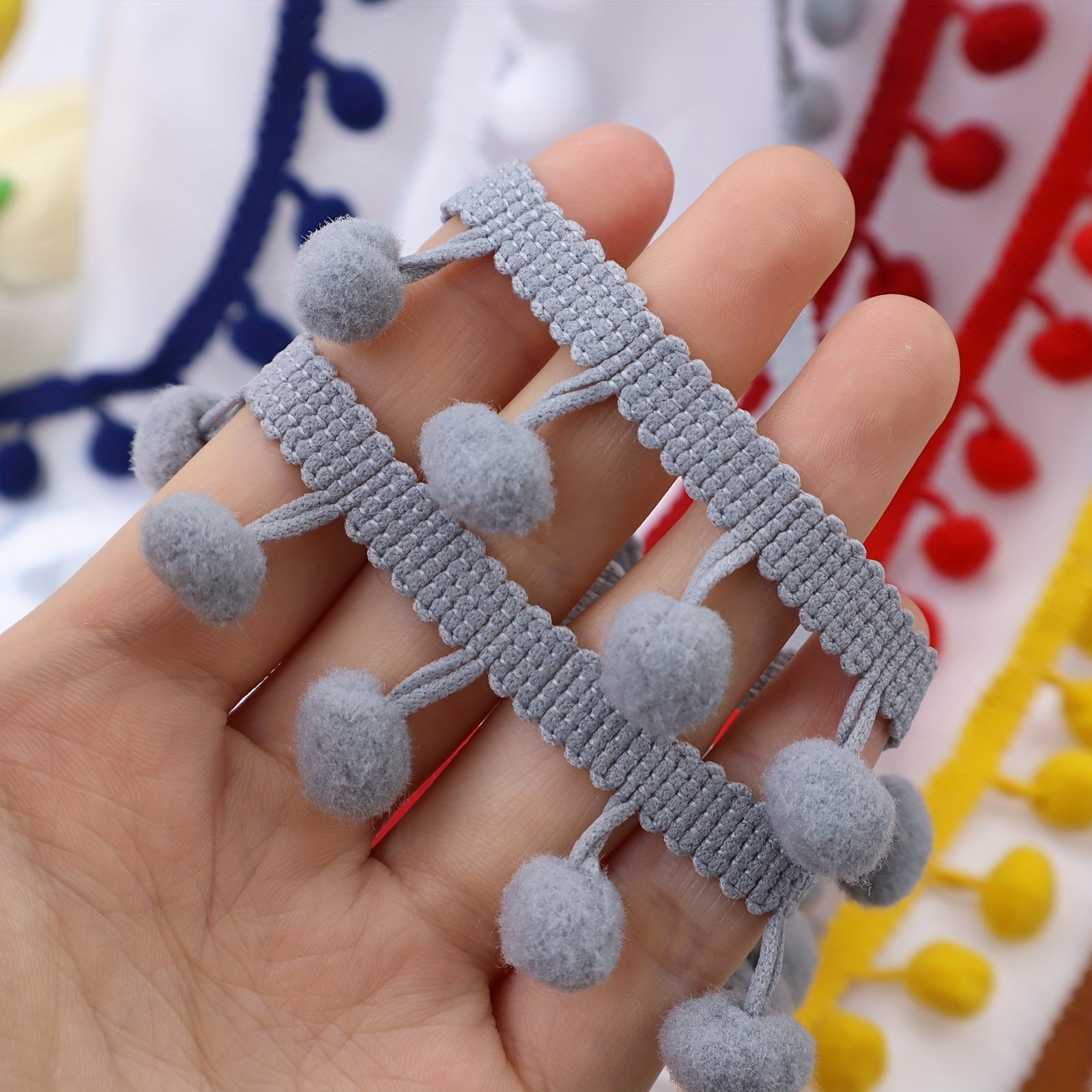 3 Yards Pom Pom Lace Trim Ball Fringe Ribbon For Sewing Party And Home Decor
