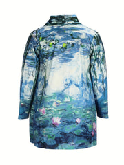 Floral Print Open Front Cardigan