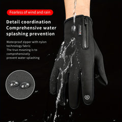 Outdoor Cycling Fishing Gloves Velvet Lined Warm Waterproof Windproof Gloves