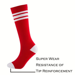 Girls Kids Unisex Cotton Knee High Socks Triple Stripes School Socks