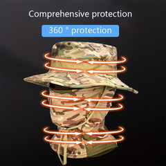 Camouflage Sunscreen Hat & Neck Cover for Outdoor Activities