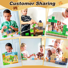 100pcs Magnetic Block Toy Set Desert Construction & Adventure World
