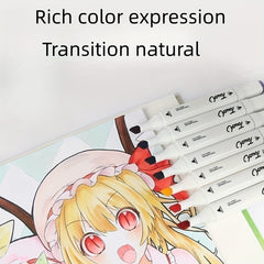 6th Gen Marker Pen Set - Student Anime Painting Watercolor Notebook Double End