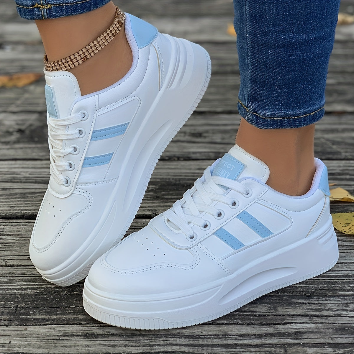 Faux Leather Solid Skate Shoes Wear Resistance Non Slip Flat Sneakers