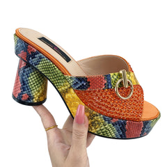 Women's Snakeskin Platform Heel Sandals Peep Toe Party Shoes