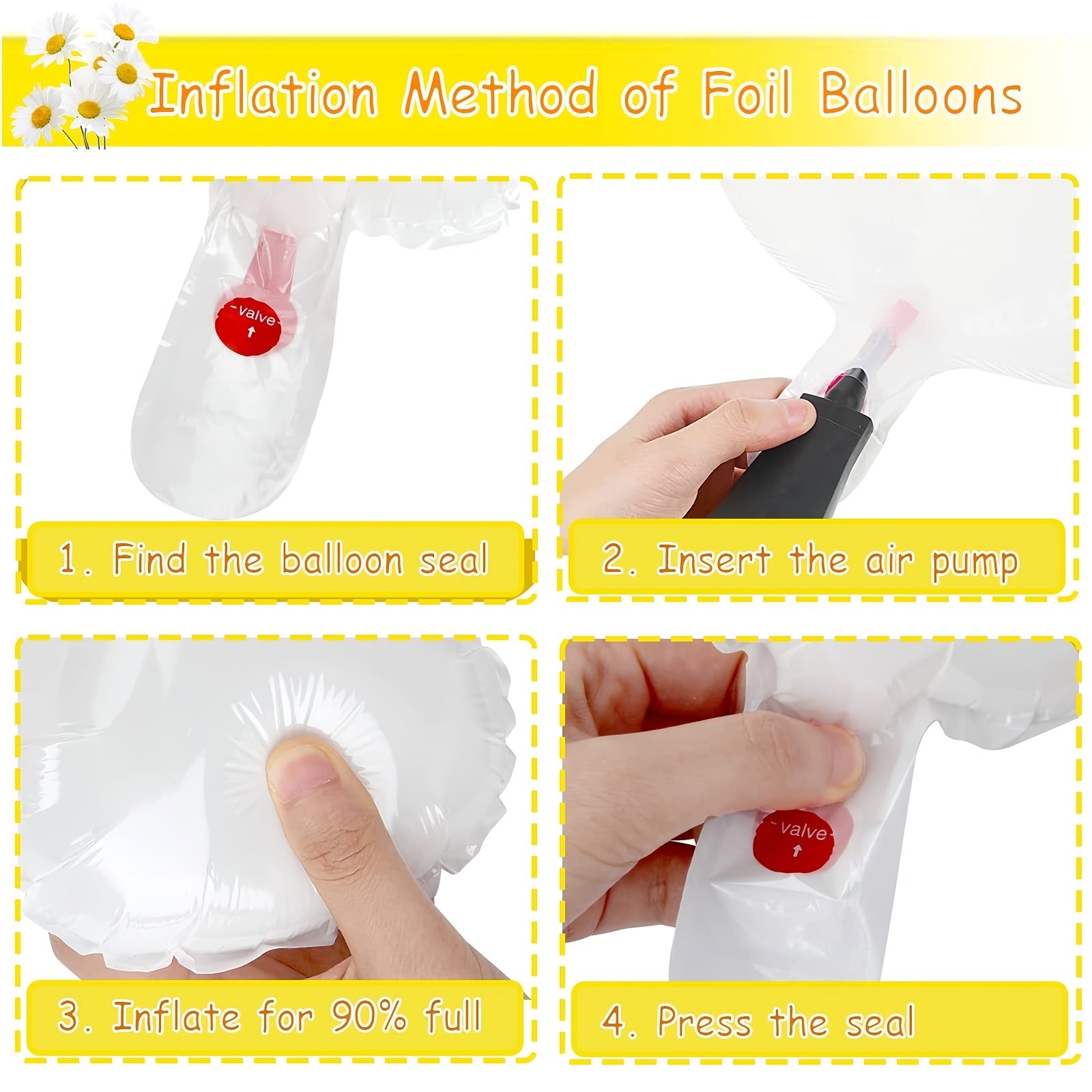 5pcs Daisy Balloon Flower Balloon Daisy Party Decorations