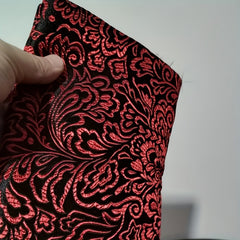 Jacquard Brocade Damask Fabric Red Handbag Sewing Cloth Tela 35 4x29 5in