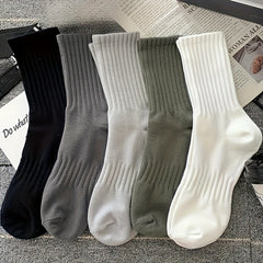 5 Pairs Soft Mid Tube Socks Women's Stockings