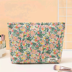Floral Print Makeup Bag Cosmetic Bag Large Capacity Zipper Toiletry Bag