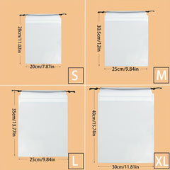 10pcs Frosted Drawstring Waterproof Storage Pouch for Traveling