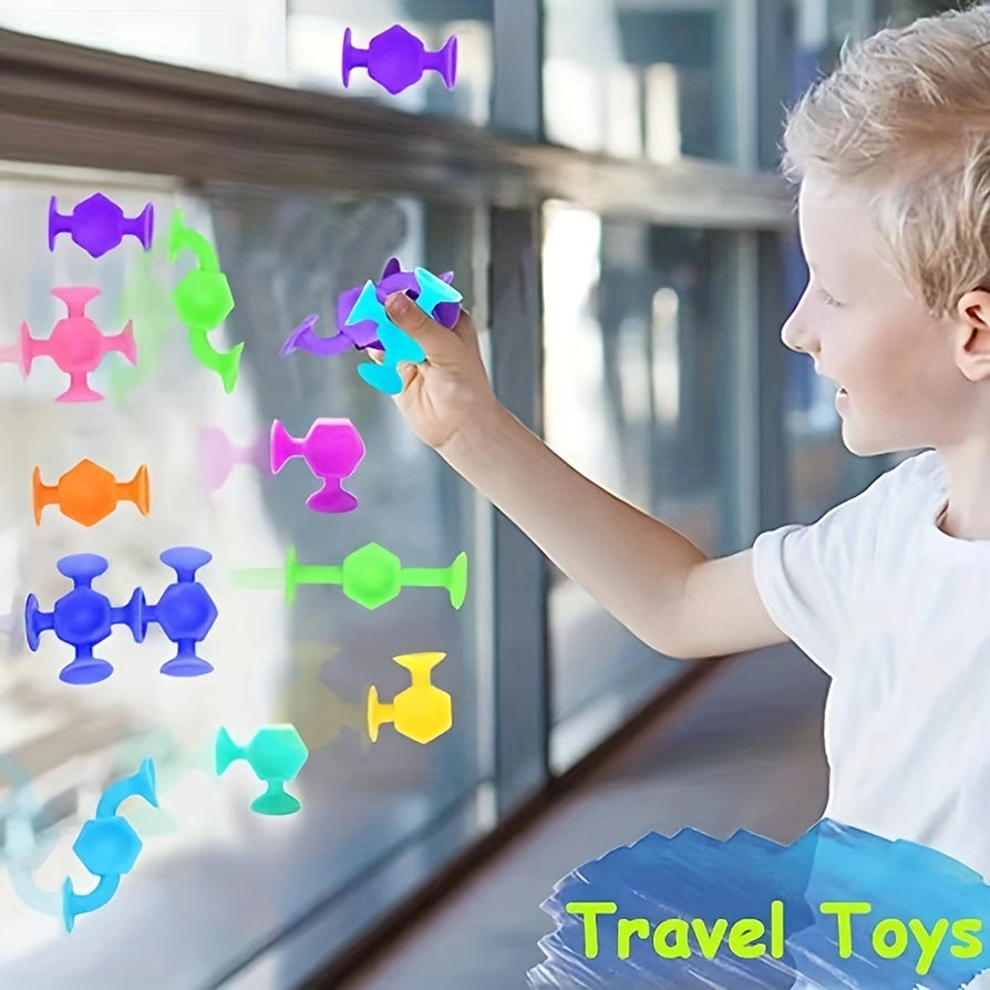 19pcs Suction Cup Bath Toys Fidget Toys Set Travel Toys For Children