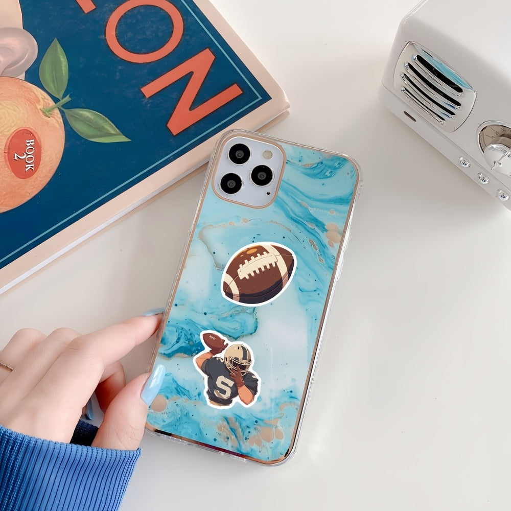 55pcs Cartoon Football Sports Vinyl Stickers for Laptops Water Bottles Mobile Ph