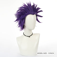 Men's Purple Anime Cosplay Wig Short Hair Costume Halloween Xmas Synthetic