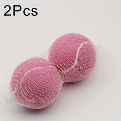 2pcs High Elastic Rubber Tennis Balls Mesh Bags Outdoor Sports Games
