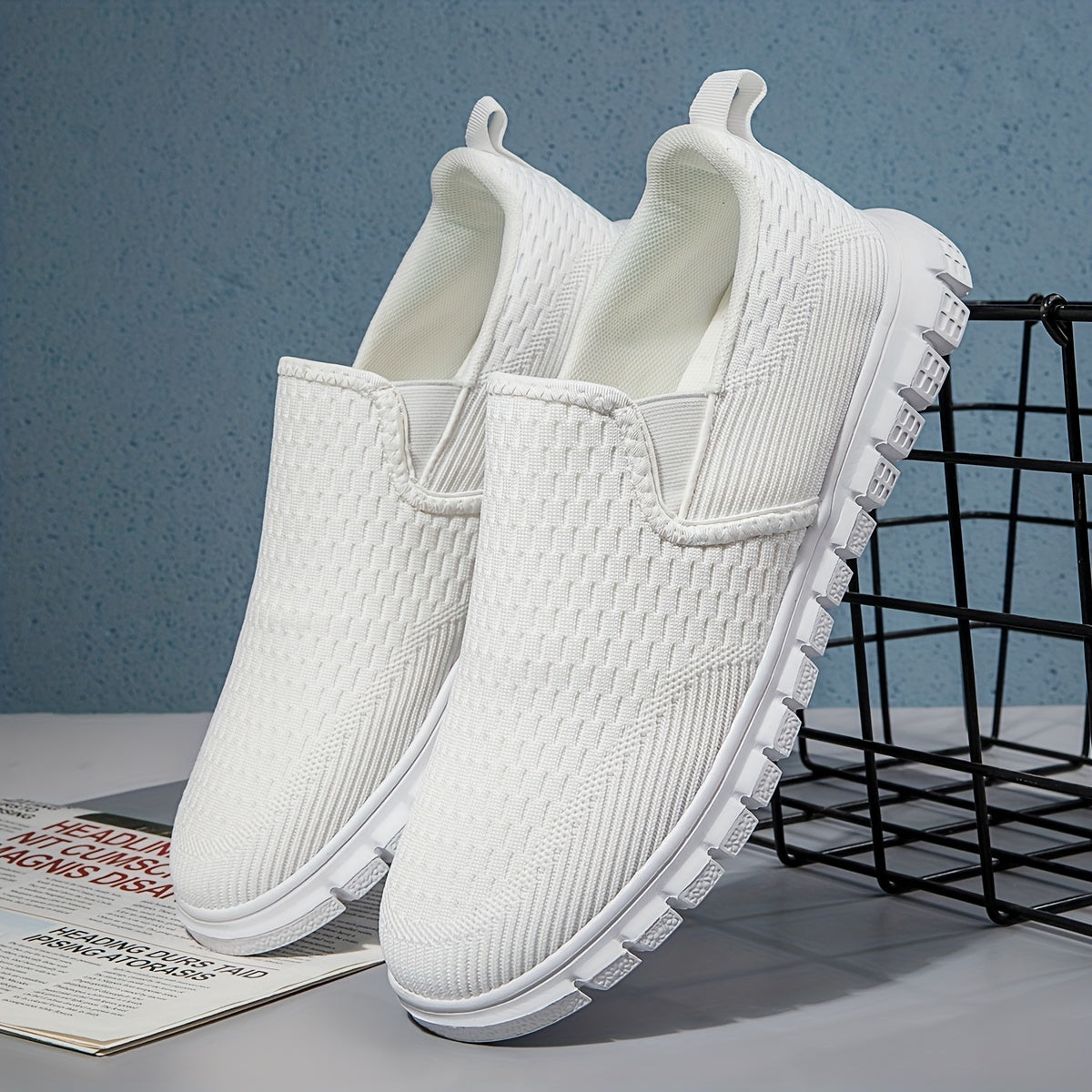 Men's Mesh Slip-On Loafer Shoes Casual Non-Slip Sneakers