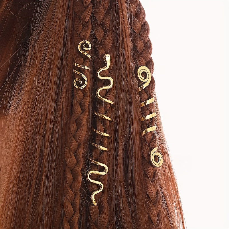 Vintage Gold Spiral Hair Clip for Dreadlocks and Braids