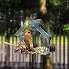 Clear Acrylic Window Bird Feeder Easy to Install