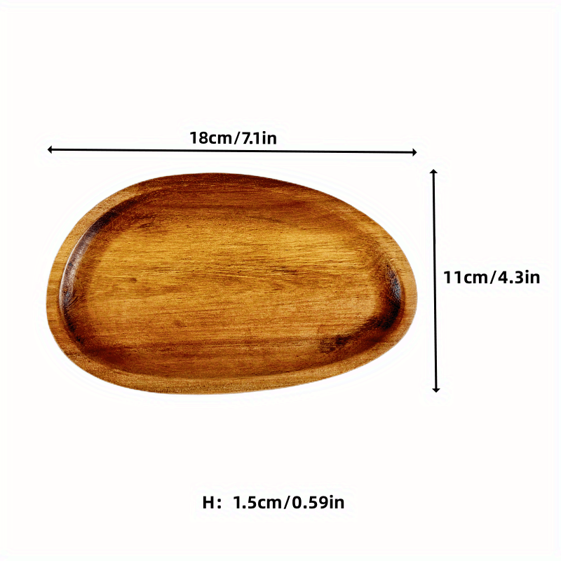 Irregular Oval Wood Dinner Plate Multifunctional Tray Decorative Snack Plate