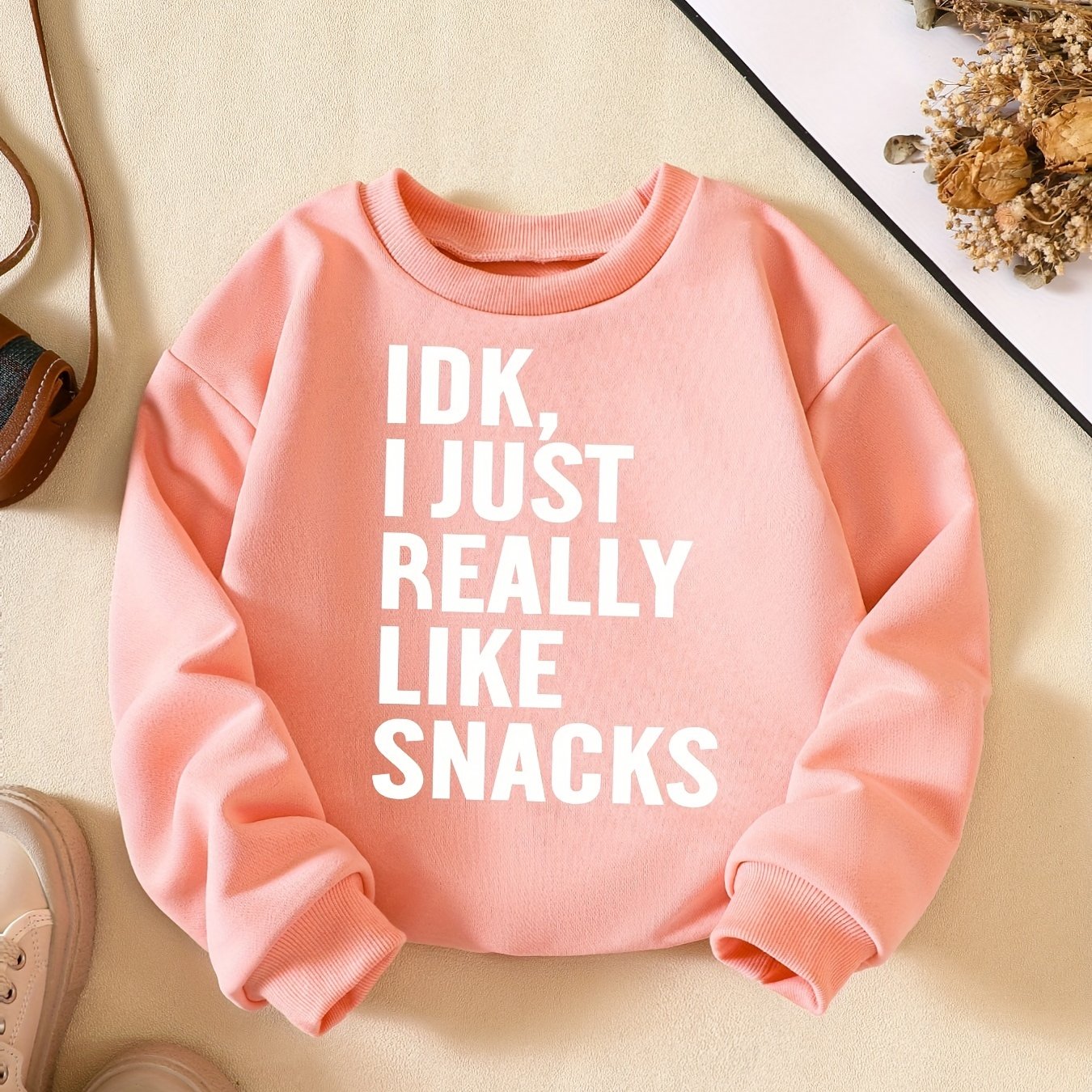 Girls' Snacks Graphic Crew Neck Sweatshirt for Gift Party Holiday