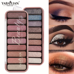 Pearly & Glitter Eyeshadow Palette for Brightening Eyes