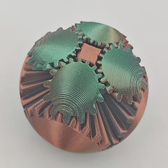 3D Printed Multicolor Gradient Gear Ball Spinning Sphere Stress Relief Model